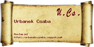 Urbanek Csaba névjegykártya