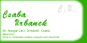 csaba urbanek business card